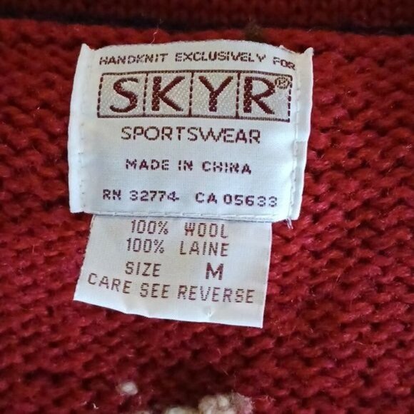 Skyr Womens Size M Patriotic Knit Sweater Vest USA Flag Heart Floral Vintage Y2K - Picture 7 of 7